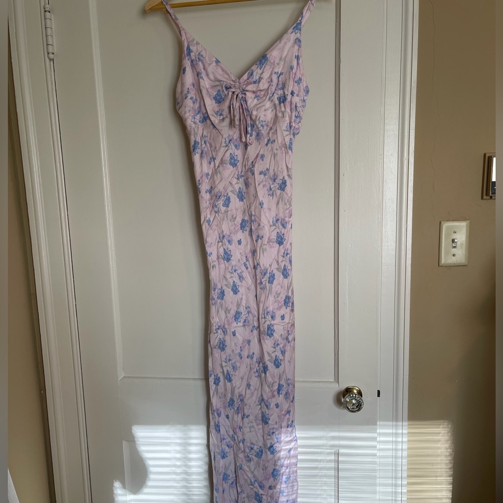Pastel Pink Floral Maxi Dress - Picture 1 of 8